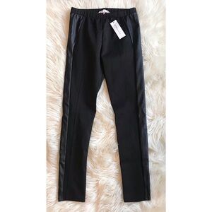 NWT BCBGeneration Black Faux Leather Trim Leggings